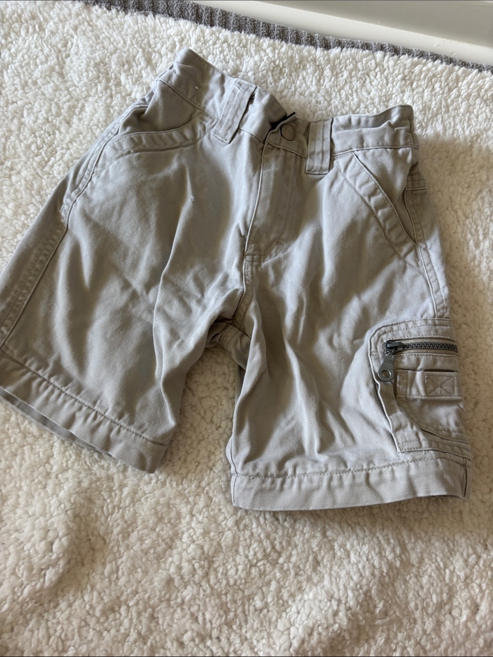 Light Gray Boys Cargo Shorts